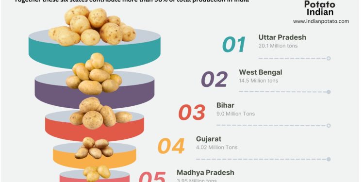 Graph for Top 5 Potato Producing States of India